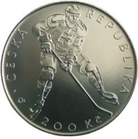 200 Kč - Hokejový svaz, Ag900/ 13g/ 31mm/ PROOF