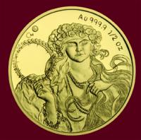 A. Mucha - Au999,9/ 15,56g/ číslovaná/ proof/ ČM 