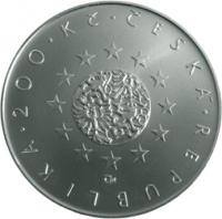 200 Kč - Předsednictví ČR v EU, Ag900/ 13g/ 31mm/ PROOF