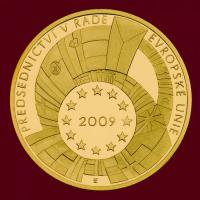 Předsednictví ČR v radě EU rok 2009/ Au999,9/ 15,56g/ 28mm/ proof/ číslovaná