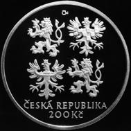 200 Kč - Emil Holub, Ag900/ 13g/ 31mm/ PROOF