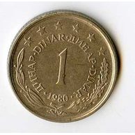 Mince Jugoslávie  1 Dinar 1980 (wč.336)       
