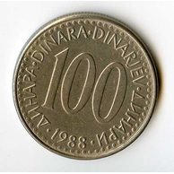 Mince Jugoslávie  100 Dinara 1988 (wč.780) 
