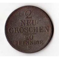 č.90 Sachsen/ 2 Neu Groschen 1850 F