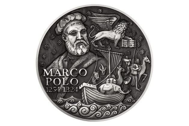 Stříbrná kilogramová mince Marco Polo vysoký reliéf standard/patina  (ČM 2024)