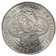 50 Kčs 650. výročí mincovny v Kremnici (1978)  (Wč.148)