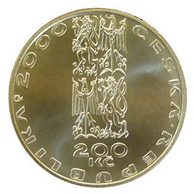 Stříbrná mince 200 Kč - Počátek nového tisíciletí provedení proof (ČNB 2000)