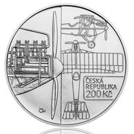 Stříbrná mince 200 Kč - 100. výročí sestrojení prvního letounu československé výroby Bohemia B-5 standard (ČNB 2019)