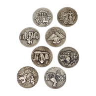 Sada 8ks stříbrných mincí Poklady starých civilizací I. - VIII. SK standard (ČM 2023 - 2024)