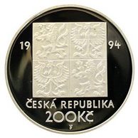 Stříbrná mince 200 Kč - Ochrana a tvorba životního prostředí provedení proof (ČNB 1994)