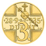 Zlatý 3-dukát sv. Václava se zlatým certifikátem - ak. mal. Vladimír Pavlica proof (ČM 2025)