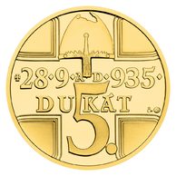 Zlatý 5-dukát sv. Václava se zlatým certifikátem - ak. mal. Vladimír Pavlica proof (ČM 2025)