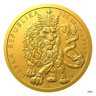 Zlatá 1/25oz investiční mince Český lev  standard číslovaná (ČM 2026)