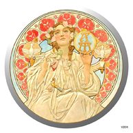 Stříbrná mince Alfons Mucha - Kosmopolita proof/kolorovaná (ČM 2026)