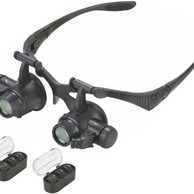 Zvětšovací brýle - binokulární lupa se zvětšením 10-25x a osvětlením