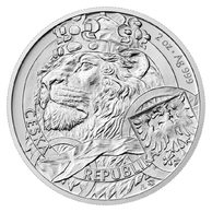 Stříbrná 2oz  investiční mince Český lev  standard (ČM 2025)
