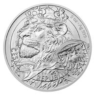 Stříbrná pětiuncová investiční mince Český lev standard (ČM 2025)