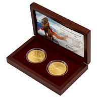 Sada dvou zlatých uncových investičních mincí Český lev a Orel  standard (ČM 2025)