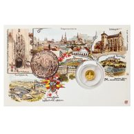 Zlatá mince Dobové pohlednice - Brno - Hrad Špilberk proof (ČM 2025)