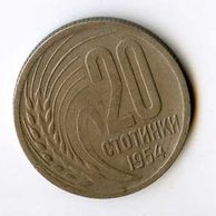 Mince Bulharsko  20 Stotinki 1954 (wč.291)    
