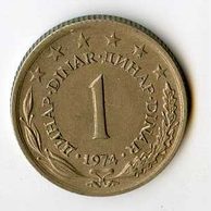 Mince Jugoslávie  1 Dinar 1974 (wč.322)          