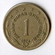 Mince Jugoslávie  1 Dinar 1974 (wč.323)         