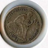 Mince USA  1 Dime 1871  (wč.50)    