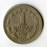 Mince Jugoslávie  1 Dinar 1968 (wč.309)      