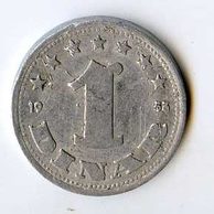 Mince Jugoslávie  1 Dinar 1953 (wč.313)   