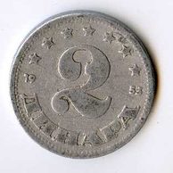 Mince Jugoslávie  2 Dinara 1953 (wč.351)  