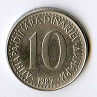 Mince Jugoslávie  10 Dinara 1987 (wč.608)      