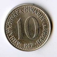 Mince Jugoslávie  10 Dinara 1987 (wč.609)      