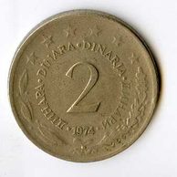 Mince Jugoslávie  2 Dinara 1974 (wč.654)     