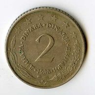 Mince Jugoslávie  2 Dinara 1980 (wč.666)      