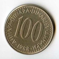 Mince Jugoslávie  100 Dinara 1988 (wč.780) 