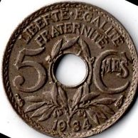 5 Centimes r.1934 (wč.134)