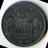 Mince Belgie 5 Francs 1941  (wč.90)           