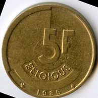 Mince Belgie 5 Francs 1986  (wč.170)            