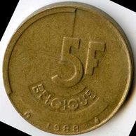 Mince Belgie 5 Francs 1988  (wč.174)              