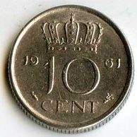 Mince Nizozemí 10 Cent 1961 (wč.104)          