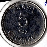 Mince Brazílie  5 Cruzados 1987 (wč.260)            