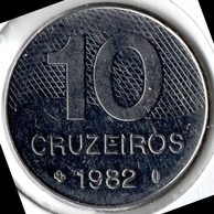 Mince Brazílie  10 Cruzeiros 1982 (wč.303)          