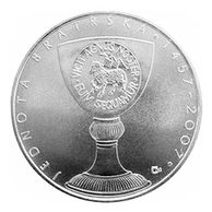 Stříbrná mince 200 Kč - 550. výročí založení Jednoty bratrské provedení proof (ČNB 2007)