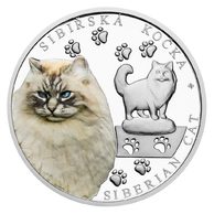 Stříbrná mince Plemena koček - Sibiřská kočka  proof (ČM 2026) 
