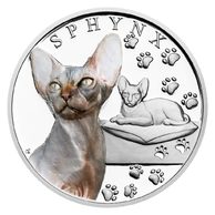Stříbrná mince Plemena koček - Sphynx proof (ČM 2025) 