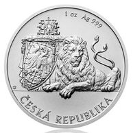 Stříbrná uncová investiční mince Český lev standard (ČM 2019)