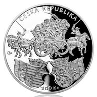 Stříbrná mince 200 Kč - 500. výročí vydání Klaudyánovy mapy provedení proof (ČNB 2018)