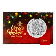Stříbrná 1oz investiční mince Český lev v blistru - Vánoce červené (ČM 2026)