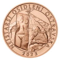 Měděná tolarová medaile Dějiny Ostravy - Osm staletí města - Nejstarší osídlení Ostravska (2023)