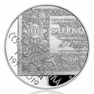 Stříbrná mince 500 Kč - 100. výročí Zahájení vydávání československých platidel proof (ČNB 2019)